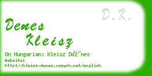 denes kleisz business card